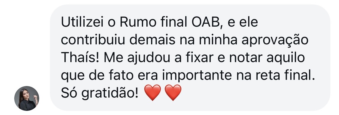 Depoimento de aluna aprovada no Instagram